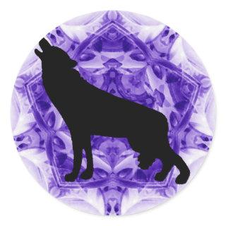 Howling Wolf Wolves Classic Round Sticker