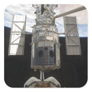 Hubble Space Telescope in Atlantis cargo bay Square Sticker