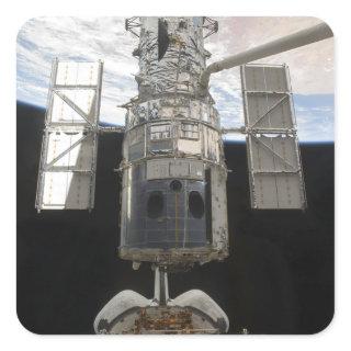 Hubble Space Telescope in Atlantis cargo bay Square Sticker