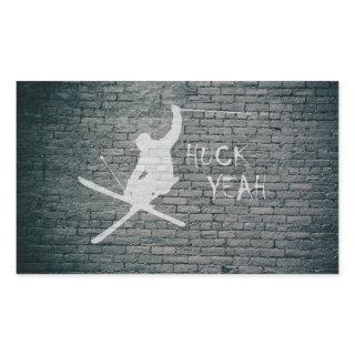 Huck Yeah (Skiing) Rectangular Sticker