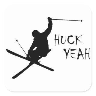 Huck Yeah (Skiing) Square Sticker