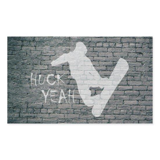 Huck Yeah (Snowboarding) Rectangular Sticker