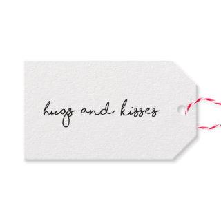 Huds and kisses. Valentines day. Black and white Gift Tags