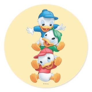 Huey, Dewey, and Louie | Stacked Classic Round Sticker