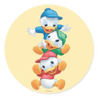 Huey, Dewey, and Louie | Stacked Classic Round Sticker