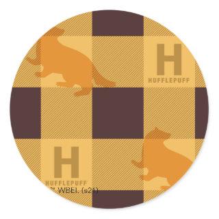 HUFFLEPUFF™ Check Plaid Pattern Classic Round Sticker