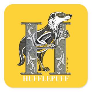 HUFFLEPUFF™ Crosshatched Emblem Square Sticker