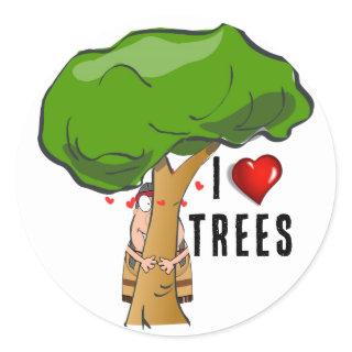 Hug a Tree Day Classic Round Sticker