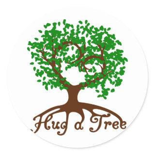 Hug a Tree Round Sticker