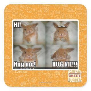Hug me square sticker