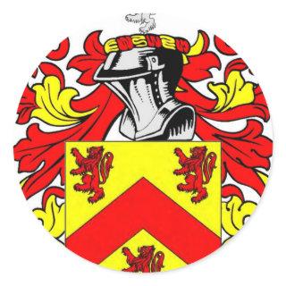Hughes (Irish) Coat of Arms Classic Round Sticker