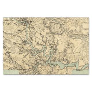 Hughes Military Map Of Richmond and Petersburgh Tissue Paper