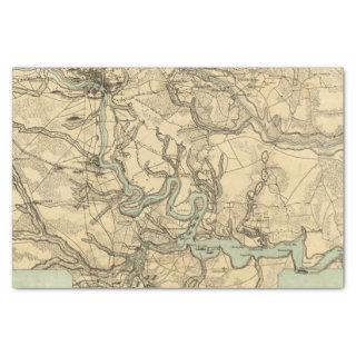 Hughes Military Map Of Richmond and Petersburgh Tissue Paper