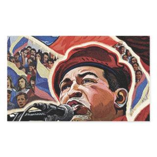 Hugo Chavez - Cartoon Revolution style Rectangular Sticker