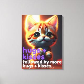 Hugs + Kisses Canvas Art