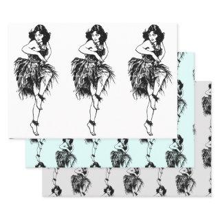 Hula Dancer Original Watercolor Miranda B & W  Sheets