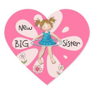 Hula Hoop New Big Sister Heart Sticker