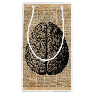 Human Brain Vintage Illustration Dictionary Art Small Gift Bag