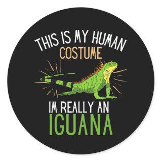 Human Costume Im Really An Iguana Party Classic Round Sticker