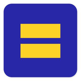 Human Rights Equality LGBT Blue and Yellow Square Sticker