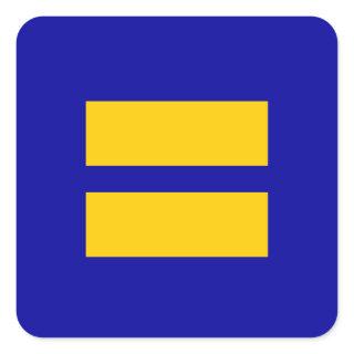 Human Rights Equality LGBT Blue and Yellow Square Sticker