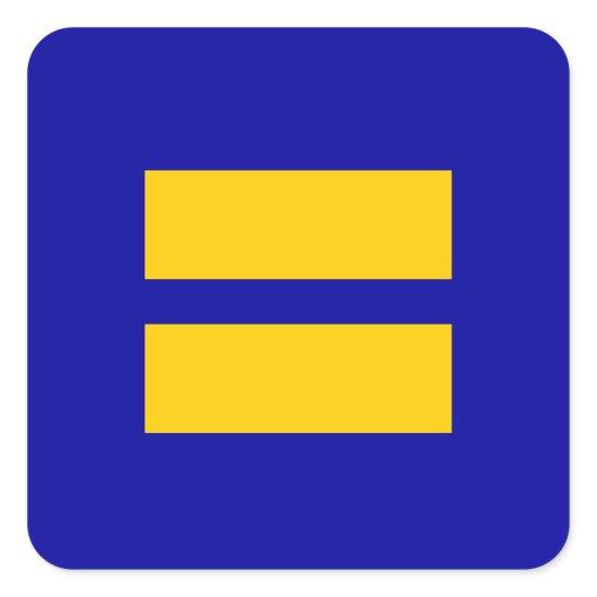 Human Rights Equality LGBT Blue and Yellow Square Sticker