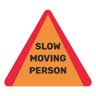 Humerous Slow Moving Person Sign Triangle Sticker