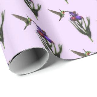 Hummingbird And Iris Flower
