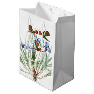 Hummingbird Birds Blue Iris Flowers Gift Bag