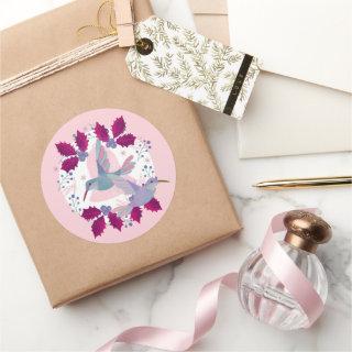 Hummingbird Christmas  Classic Round Sticker