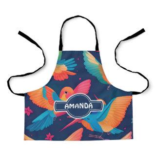 Hummingbird Pastel Colorful Personalized Pattern Apron