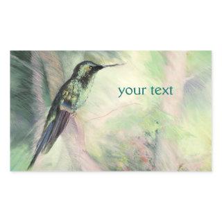 Hummingbird Pastel Fine Art Rectangular Sticker