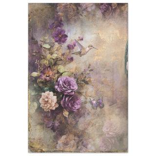Hummingbird & Vintage, Shabby Chic Floral Tissue Paper