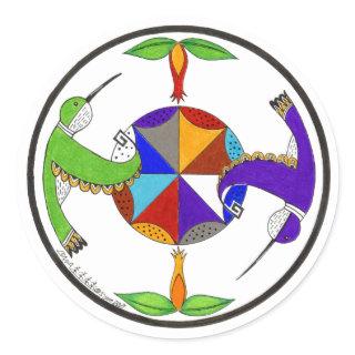 Hummingbirds 1 classic round sticker