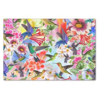 Hummingbirds and Flowers Tissue Paper