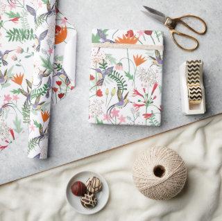 Hummingbirds Flowers Pattern