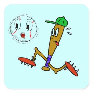 Humorous Baseball T-shirts and Gifts Square Sticker