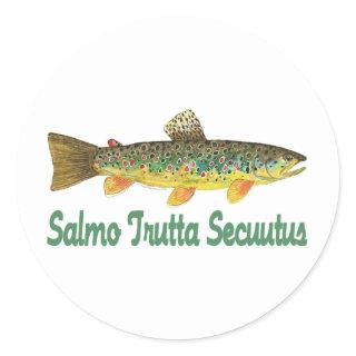 Humorous Fish, Fishing, Fly Fishing Classic Round Sticker