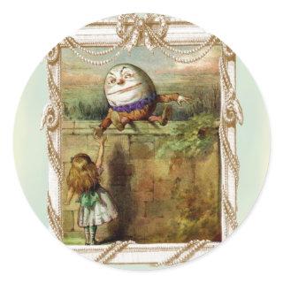 Humpty Dumpty and Alice Classic Round Sticker