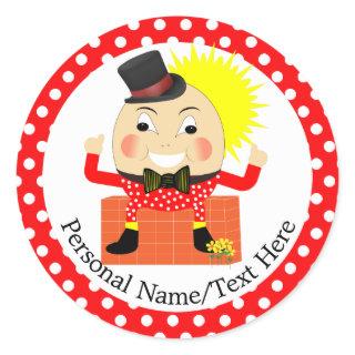 Humpty Dumpty Nursery Rhyme Cute Personalized Classic Round Sticker