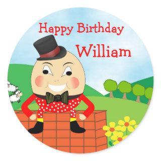 Humpty Dumpty Nursery Rhyme Theme Classic Round Sticker