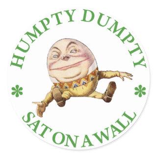 Humpty Dumpty Sat on a Wall Classic Round Sticker