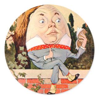 Humpty Dumpty Sat On a Wall in Wonderland Classic Round Sticker