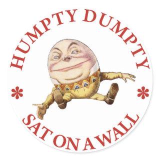 HUMPTY DUMPTY SAT ON A WALL - NURSERY RHYME CLASSIC ROUND STICKER
