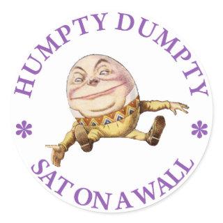 HUMPTY DUMPTY SAT ON A WALL - NURSERY RHYME CLASSIC ROUND STICKER