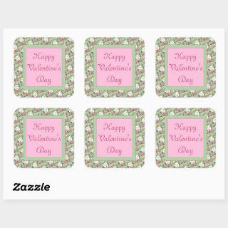 HUMPTY KING OF HEARTS AND CONFECTIONS, VALENTINE SQUARE STICKER