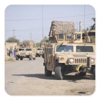 Humvee's conduct security during a patrol square sticker
