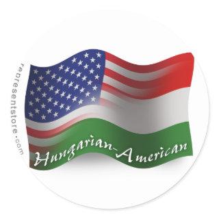Hungarian-American Waving Flag Classic Round Sticker