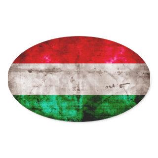 Hungarian Flag Oval Sticker
