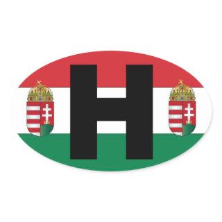Hungary Flag Oval Oval Sticker
